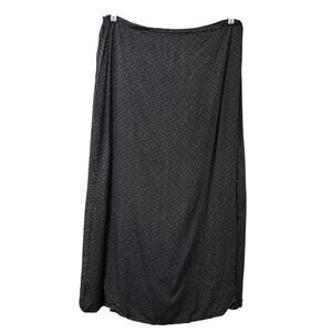 Eddie Bauer Vtg Womens Sz 16 Tall Black & White Polka Dot Maxi Skirt Slits Y2K